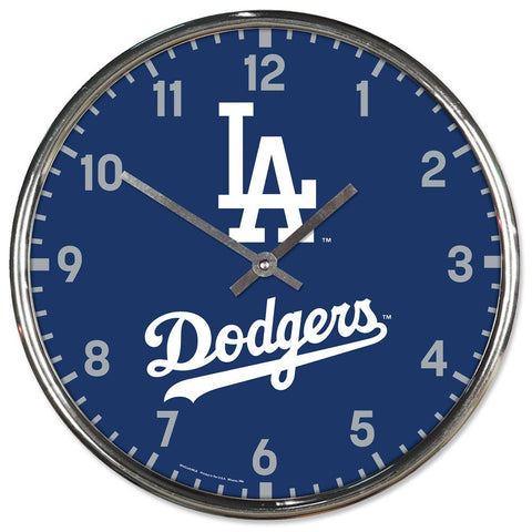 Los Angeles Dodgers Round Chrome Wall Clock Periodic Restock-0