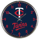 Minnesota Twins Clock Round Wall Style Chrome Periodic Restock-0