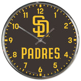 San Diego Padres Clock Round Wall Style Chrome-0