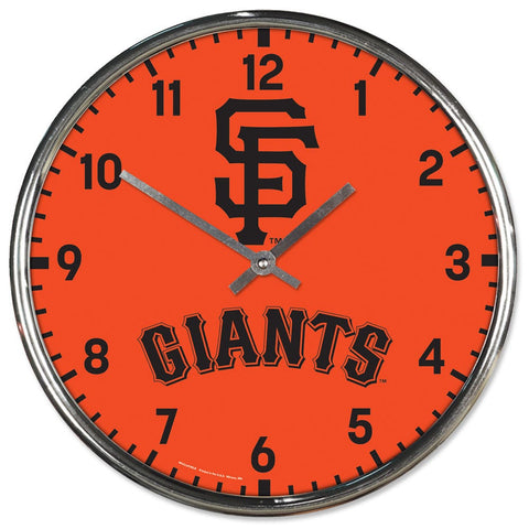 San Francisco Giants Round Chrome Wall Clock Periodic Restock-0