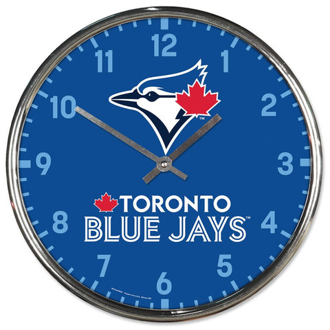 Toronto Blue Jays Round Chrome Wall Clock Periodic Restock-0