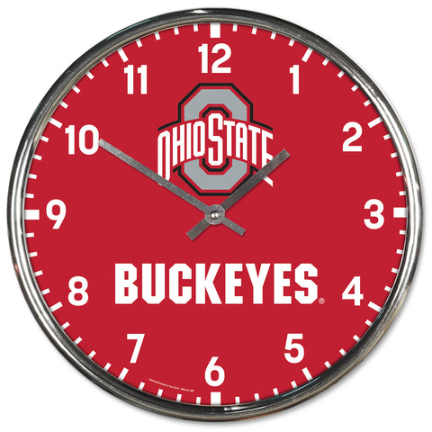 Ohio State Buckeyes Round Chrome Wall Clock Periodic Restock-0