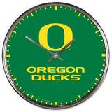 Oregon Ducks Clock Round Wall Style Chrome - Periodic Restock-0