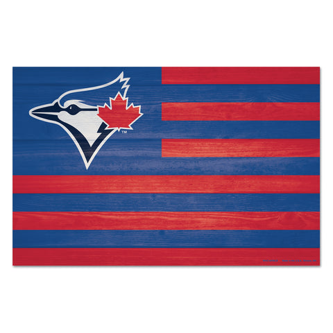 Toronto Blue Jays Sign 11x17 Wood Flag-0