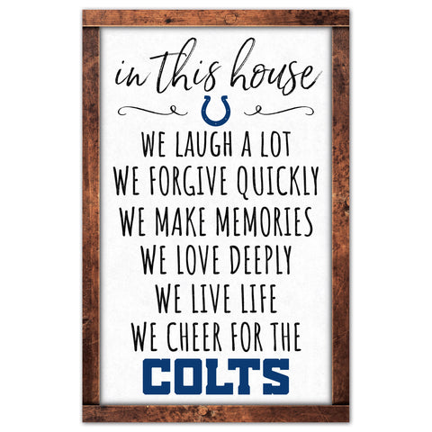 Indianapolis Colts Sign 11x17 Wood In This House-0