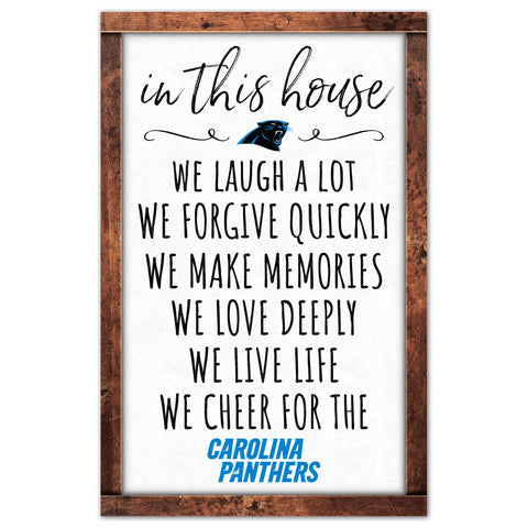 Carolina Panthers Sign 11x17 Wood In This House-0