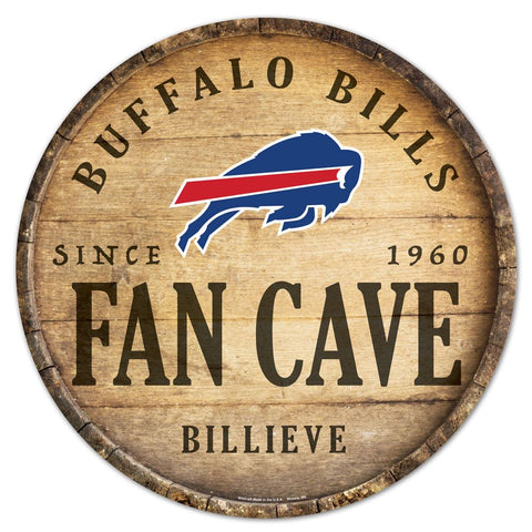 Buffalo Bills Sign Wood 14 Inch Round Barrel Top Design-0