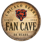 Chicago Bears Sign Wood 14 Inch Round Barrel Top Design-0