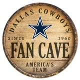 Dallas Cowboys Sign Wood 14 Inch Round Barrel Top Design-0