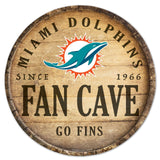 Miami Dolphins Sign Wood 14 Inch Round Barrel Top Design-0