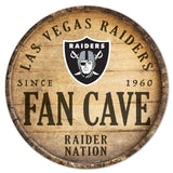 Las Vegas Raiders Sign Wood 14 Inch Round Barrel Top Design-0