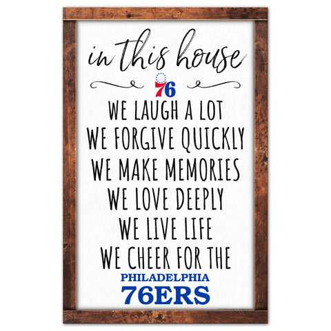 Philadelphia 76ers Sign 11x17 Wood In This House-0