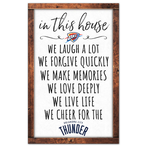 Oklahoma City Thunder Sign 11x17 Wood In This House-0