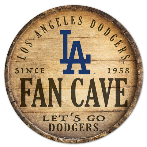 Los Angeles Dodgers Sign Wood 14 Inch Round Barrel Top Design-0