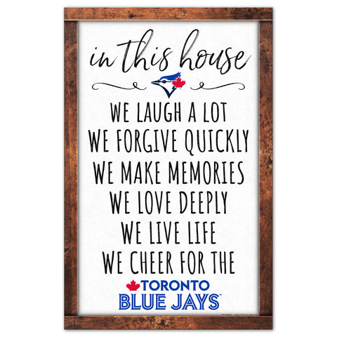 Toronto Blue Jays Sign 11x17 Wood In This House-0