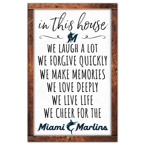 Miami Marlins Sign 11x17 Wood In This House-0