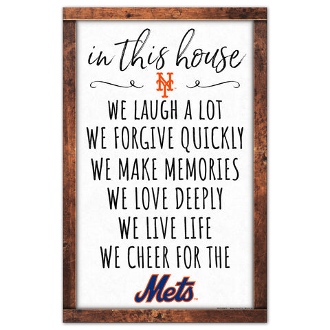 New York Mets Sign 11x17 Wood In This House-0