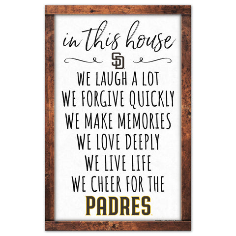 San Diego Padres Sign 11x17 Wood In This House-0