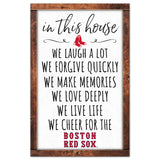 Boston Red Sox Sign 11x17 Wood In This House-0