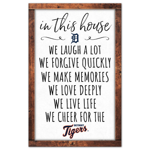 Detroit Tigers Sign 11x17 Wood In This House-0