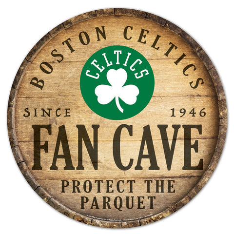 Boston Celtics Sign Wood 14 Inch Round Barrel Top Design - Special Order-0