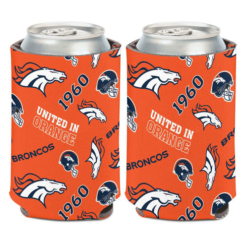 Denver Broncos Can Cooler Scatterprint Design-0