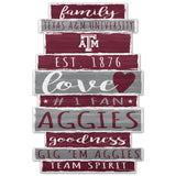 Texas A&M Aggies Sign 11x17 Wood Family Word-0