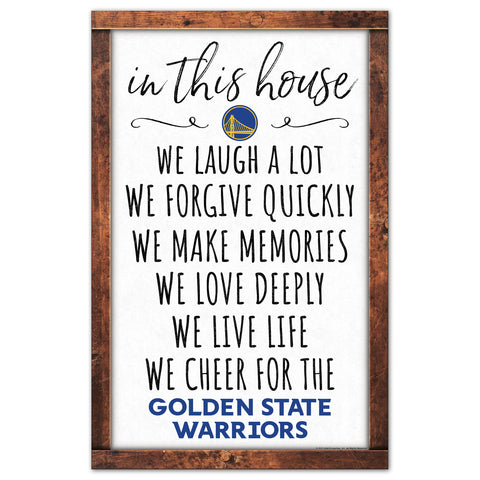 Golden State Warriors Sign 11x17 Wood In This House-0