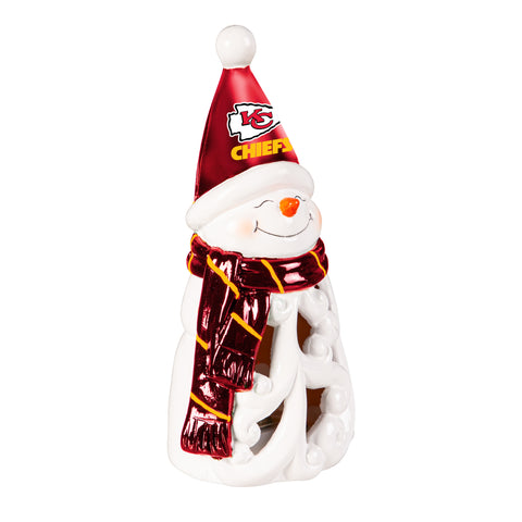 Kansas City Chiefs Statue 8 Inch LED Snowman-0