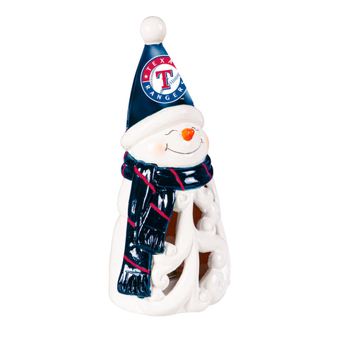 Texas Rangers Statue 8 Inch LED Snowman-0
