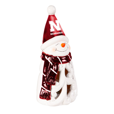 Nebraska Cornhuskers Statue 8 Inch LED Snowman-0