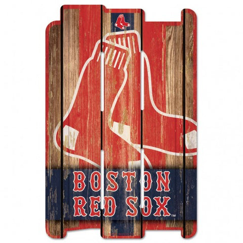 Boston Red Sox Sign 11x17 Wood Fence Style-0