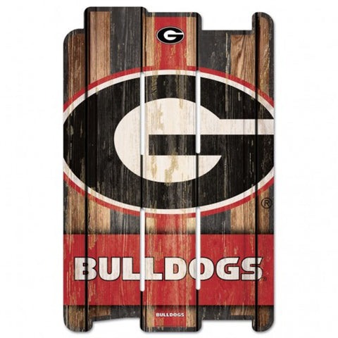 Georgia Bulldogs Sign 11x17 Wood Fence Style-0