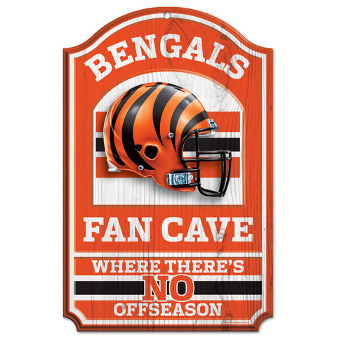 Cincinnati Bengals Sign 11x17 Wood Fan Cave Design-0