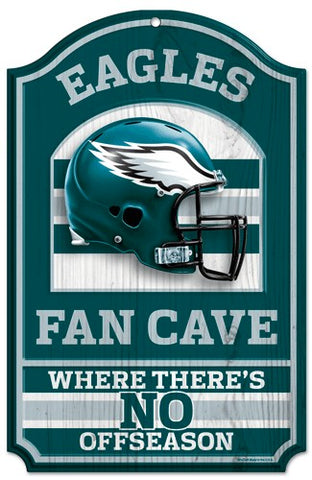 Philadelphia Eagles Sign 11x17 Wood Fan Cave Design-0
