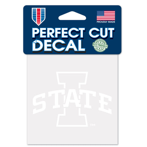 Iowa State Cyclones Decal 4x4 Perfect Cut White-0