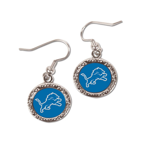 Detroit Lions Earrings Round Style-0