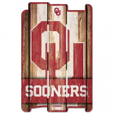 Oklahoma Sooners Sign 11x17 Wood Fence Style-0