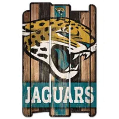Jacksonville Jaguars Sign 11x17 Wood Fence Style-0