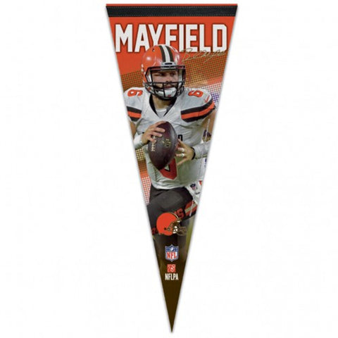 Cleveland Browns Pennant 12x30 Premium Style Baker Mayfield Design - Special Order-0