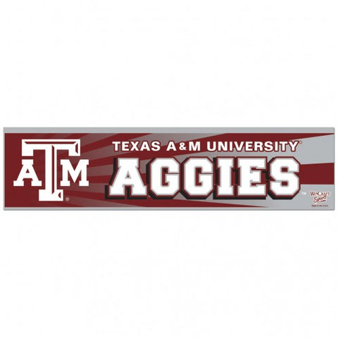 Texas A&M Aggies Decal 3x12 Bumper Strip Style - Special Order-0