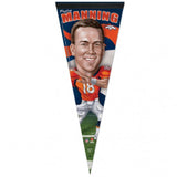 Denver Broncos Pennant 12x30 Premium Style Peyton Manning Caricature Design-0