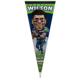 Seattle Seahawks Pennant 12x30 Premium Style Russell Wilson Caricature Design - Special Order-0