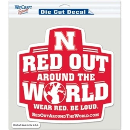 Nebraska Cornhuskers Decal 8x8 Perfect Cut Color Red Out Design-0