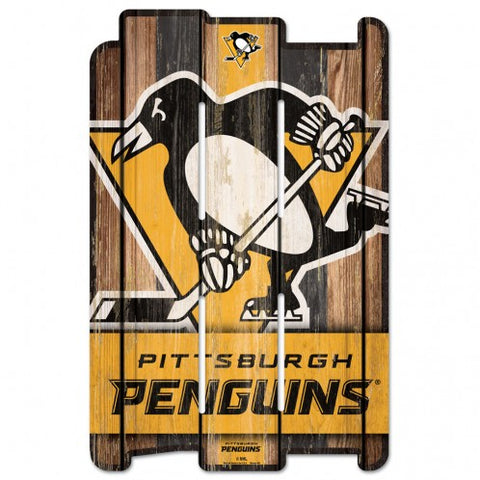 Pittsburgh Penguins Sign 11x17 Wood Fence Style-0