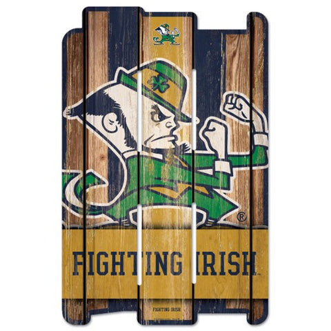 Notre Dame Fighting Irish Sign 11x17 Wood Fence Style-0