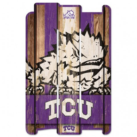 TCU Horned Frogs Sign 11x17 Wood Fence Style - Special Order-0