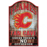 Calgary Flames Sign 11x17 Wood Fan Cave Design - Special Order-0