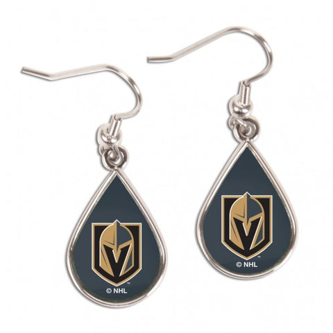 Vegas Golden Knights Earrings Tear Drop Style - Special Order-0