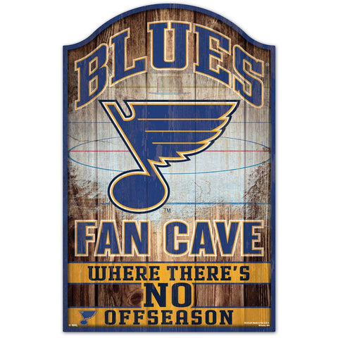 St. Louis Blues Sign 11x17 Wood Fan Cave Design - Special Order-0